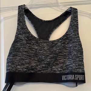 Victoria's Secret Black and Gray Sports Bra with Racerback